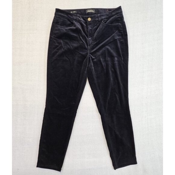 Talbots Flawless Five-Pocket Jeans Women's 12 (34x28) Black Velour Jeggings EUC - Picture 1 of 14
